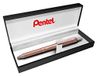 Pentel EnerGel Sterling BL407PG-BOX Stylo roller, boîtier or rose, largeur de trait 0,35 mm, diamètre de bille 0,7 mm, encre noire, coffret cadeau