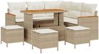vidaXL Tuinbank Set Beige Polyrattan