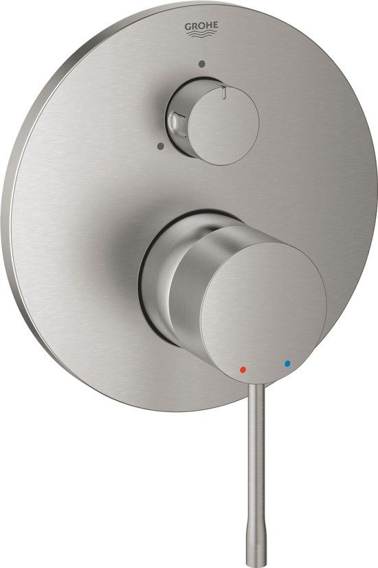 GROHE Essence inbouw douchekraan - Opbouwdeel - 3 uitgangen - RVS - Supersteel