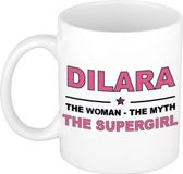 Bellatio Decorations naam cadeau mok - Dilara - Woman Myth Supergirl - koffiemok - 300 ml - collega - moederdag