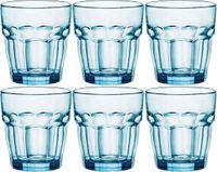 Bormioli Rocco verres à eau - 18x pièces - bleu transparent - 270 ml
