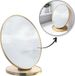 ECARLA Miroir de maquillage en bois, ovale, cadre doré, L18