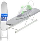 KADAX Ministrijkplank, strijkplank voor mouwen en manchetten, 50 x 11 cm, mouwstrijkplank, strijkplank met decoratieve bekleding, inklapbare reisstrijkplank (grijs)