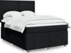 Maison Exclusive - Sommier à lattes de lit avec matelas noir 140x190 cm tissu