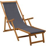 vidaXL Zonnebed 3 Positie Massief Eucalyptus Hout Grijs
