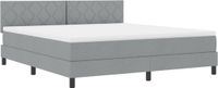 vidaXL Boxspringbed met hoofdeinde Lichtgrijs 180 x 200 cm Stof