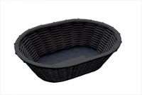 Basket APS Brood- en/of fruitmand "wicker-look", 23x17xh6,5 cm, zwart, set van 2 stuks
