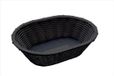 Basket APS Brood- en/of fruitmand "wicker-look", 23x17xh6,5 cm, zwart, set van 2 stuks