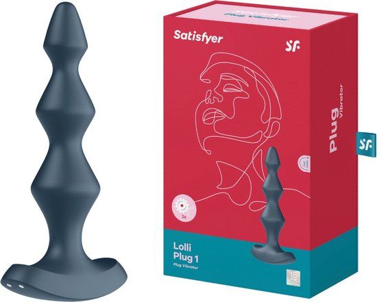 Satisyfer Lolli-Plug 1 - Anale vibrator - Grijs - 14 cm - Siliconen - Oplaadbaar