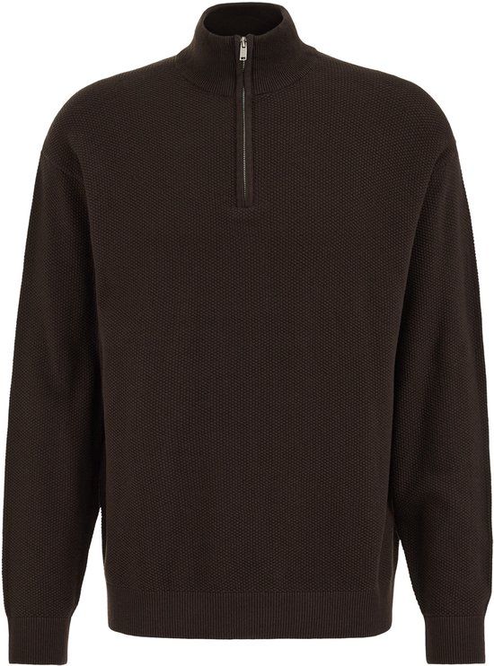 WE Fashion Heren regular fit trui met quarter-zip