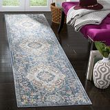 SAFAVIEH Illusion Collection Crème en Blauw 69 x 244 cm