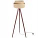 HOME LIGHT Light Home JUTA - Vloerlamp Staande Lamp - Houten Statief - Stoffen Kap Ø45 cm