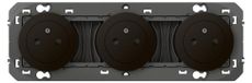 Legrand Dooxie Triple Socket with Earth, Black