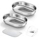 Set de 2 bols d'alimentation en inox avec tapis en silicone