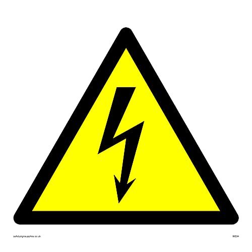 Viking Signs Pack van vijf - Elektrische waarschuwing Symbool Alleen teken - 150x150mm - S15