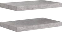 vidaXL Wandschappen zwevend 2 st 50x23,5x3,8 cm mdf betongrijs
