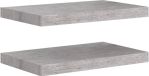 vidaXL Wandschappen zwevend 2 st 50x23,5x3,8 cm mdf betongrijs