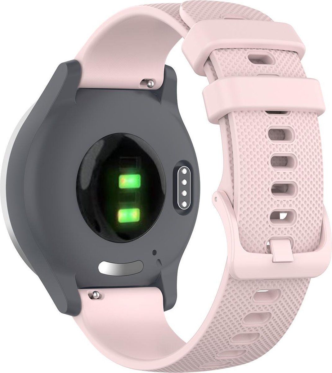 YONO Siliconen Sport Bandje 20mm - Lichtroze - geschikt voor Samsung Galaxy Watch 5 / Pro / 4 / 3 / Active 2 - Garmin Approach / Forerunner / Venu 2 Plus / SQ / Vivomove - Polar Ignite / Unite – Huawei