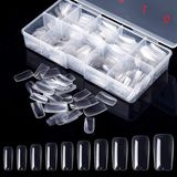 Merkloos / Sans marque JE Solutions 500 Stuks Volledige Cover Nepnagels Duidelijke Acryl Nagels 10 Maten Kunstnagel Tips voor Vrouwen en Meisjes