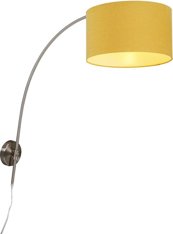 QAZQA Boog - Wand booglamp - 1 lichts - D 815 mm - geel
