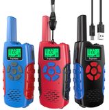 Talkie-walkie - 22 canaux - portée 5 km - Noir, rouge et bleu