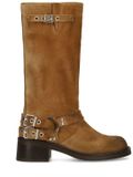 Sacha - Dames - Bruine buckle biker boots - Maat 39