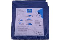 Afmetingen Provence Outillage Afdekzeil, waterdicht, dekzeil voor buiten, waterdicht zeil, 340, militair zeil, gevlochten, 2 x 3 m, 68 g/m², blauw, met metalen ogen