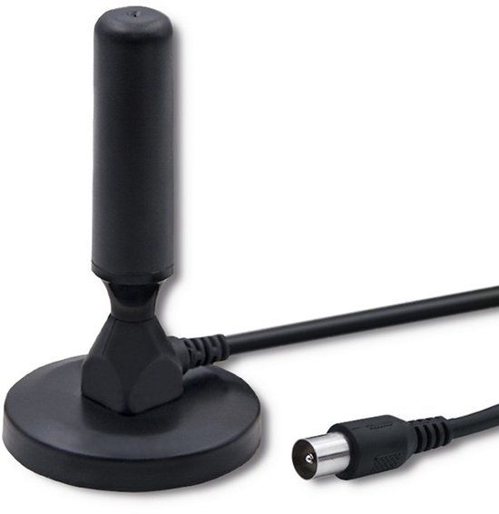 Qoltec DVB-T2 TV-antenne met 3 m kabel, Zwart