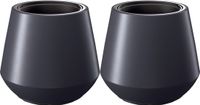 Prosperplast Plantenpot/bloempot Sevilla - 2x - buiten/binnen - kunststof - antraciet - D40 x H35 cm - met binnenpot