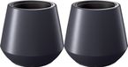 Prosperplast Plantenpot/bloempot Sevilla - 2x - buiten/binnen - kunststof - antraciet - D40 x H35 cm - met binnenpot