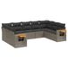 VidaXL 10-delige Loungeset met Kussens Poly Rattan Grijs