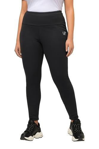 Ulla Popken Plus Size Leggings - Faux Fur Lined - High Waist - Black