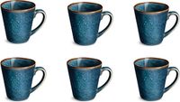 Medard de Noblat Vertigo Denim Mokken 6-delig Stoneware Blauw/Bruin 320 ml