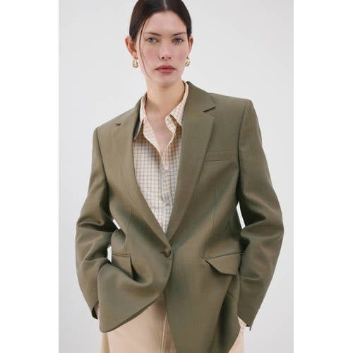 Mango Green Regular Blazer