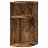 vidaXL - Bijzettafel - 29,5 x 29,5 x 60 cm - Bewerkt hout - Rook Eiken