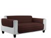 Elegant Gewatteerde bankhoes Doubleface, Bruin/Crème 3 Plaats, 100% microfiber