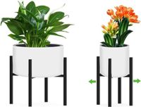 Merkloos Plantenstandaard van metaal - Verstelbaar en zwart - Voor binnen en buiten (instelbare breedte 24-36 cm)