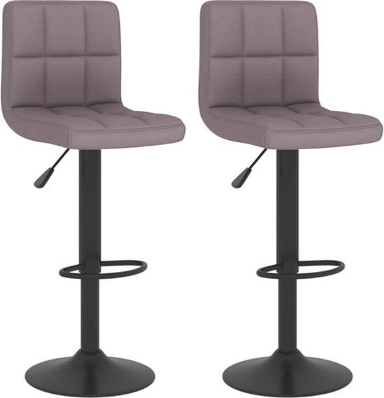 vidaXL Barkrukken 2 stuks stof taupe