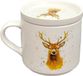 Puckator Mok met Onderzetter en Deksel - Wild Stag/Hert - Jan Pashley - Porselein - 300ml