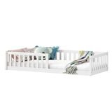 IDIMEX GUSTAVO-vloerbed 90 x 200 cm met valbeveiliging - Wit