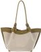Coccinelle Finn Canvas Schoudertas Natural / Seagrass beige