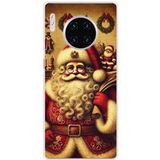 Huawei Bedrukt siliconen hoesje compatibel met Huawei Mate 30 Pro pere noel vintage