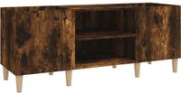 vidaXL Platenkast 121x38x48 cm bewerkt hout gerookt eikenkleurig