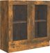 vidaXL Vitrinekast - 82,5x30,5x80 cm - Bewerkt Hout - Gerookt Eikenkleurig
