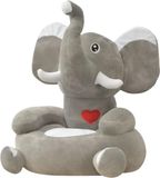 vidaXL Kinderstoel olifant pluche grijs