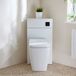 Hudson Reed WC-Ombouw Hoekmontage Modern Wit met Zwarte Spoelknop met Reservoir en Sandford Staand Toilet | Cluo