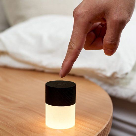 Gingko Lemelia Light Nachtlampje - Oplaadbaar - Zwart Hout