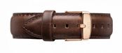 Daniel Wellington Leren Strap Bristol 0309DW - Horlogeband - 20mm - Donkerbruin