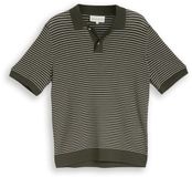 Tom Tailor - Gebreide trui met polokraag - Maat XXXL - leaf green offwhite stripe