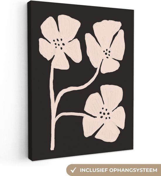 OneMillionCanvasses Canvas schilderij 120x160 cm - Bloemen - Bohemian - Pastel - Muurdecoratie